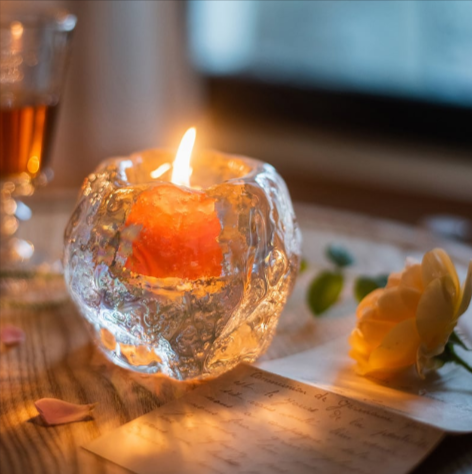 Textured Glass Candle Holder