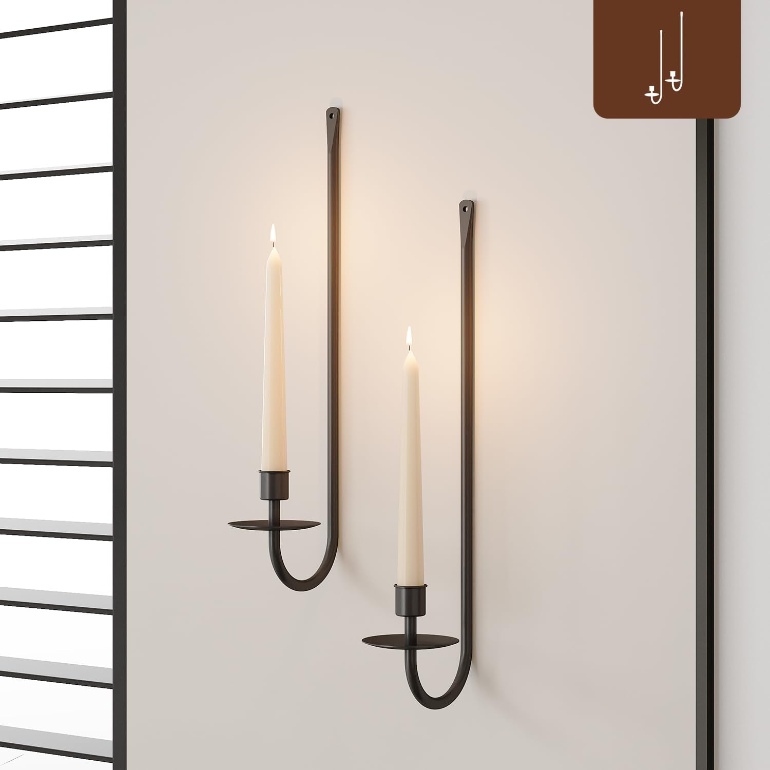 Metal Wall Candle Holders — Set of 2